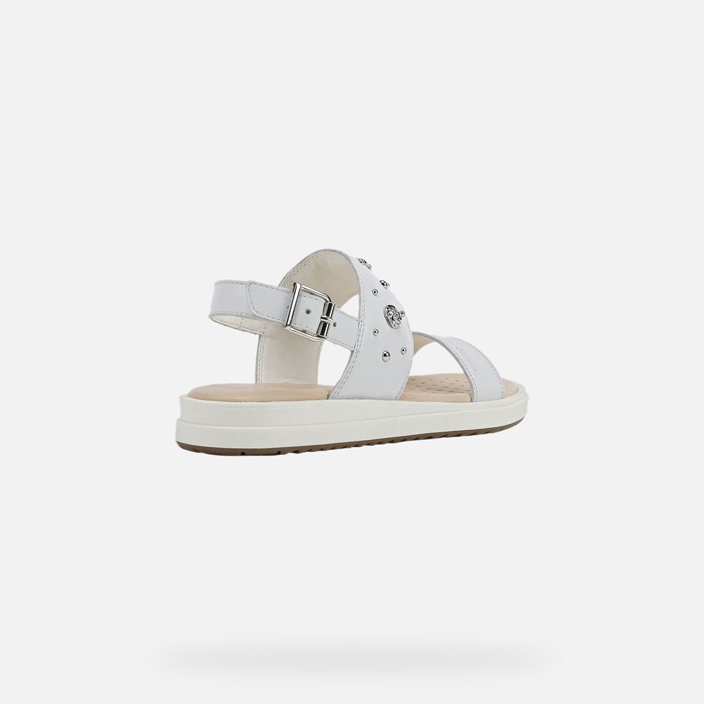 Sandalias Geox Menina Branco - Rebecca - BSIPO1482